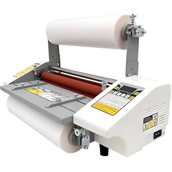 【中古】ホットコールドロールラミネーター、電気熱ラミネーターマシン0-180℃調整、ラミネーターマシン4ローラー、0.3-3m/分、9速度調整、学校オフィス