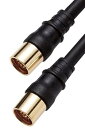 【中古】DXアンテナ アンテナケーブル 1m 4K/8K(3224MHz)放送 対応 4C (ストレート形ーストレート形) ブラック 4JW1SSSB(B)