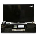 【中古】DORIS ドリス テレビ台 ローボード 幅120 前面鏡面仕上げ 50型 組立式 ブラック ルクス120【13335】