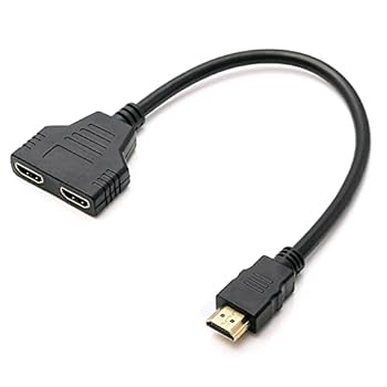 Consumable Goods, Various Parts - 【中古】HDMI分岐ケーブル 長さ30cm 1080p フルHD対応 1入力/2出力 HDMIスプリッター 2台のモニターへ同時接続 金メッキ端子 複数モニターへの接続に HDM