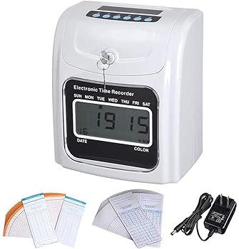 【中古】【未使用】Pudibei タイムレコーダー 本体 6欄印字可能 両面印字モデル 停電時のパンチカード..