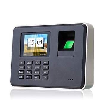 【中古】【未使用】出席マシン 指紋タイム出席機カラースクリーンサインイン機指紋サインイン機 インテリジェントな生体認証指紋時間出席機 (色 : Black, Size : 18