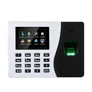 【中古】出席機 指紋パスワード出勤機 英語サインイン機 (色 : Silver, Size : One size)