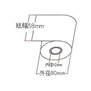【中古】【業務用】レジスター用感熱紙 58mm×80mm感熱ロールペーパー 5巻 ds-725025