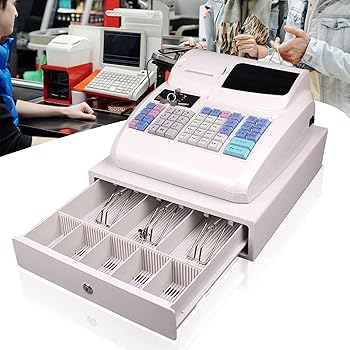 Rakuten - 【中古】電子レジスター、48キーフラットキーパッド、8デジタルLED商業レジスター、顧客向けデジタルLEDディスプレイ