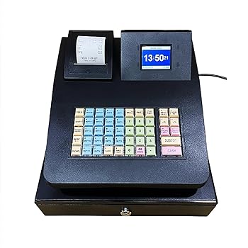【中古】電子キャッシュレジスター、サーマルキャッシュレジスターマシン、8デジタルLEDキャッシュレジスター、48キー隆起キーボード、頑丈で耐久性があ