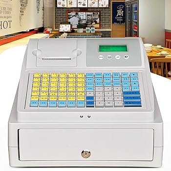 樂天商城 - 【中古】8デジタルLED電子キャッシュレジスター、81キーフラットキーボード&サーマルプリンター、多機能キャッシュレジスター