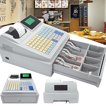 【中古】Auyyhui電子キャッシュレジスター、小規模ビジネス用の81キーキャッシュレジスター、引き出し付きの8つのデジタルLED商業用キャッシュレジスター 【中古】Auyyhui電子キャッシュレジスター、小規模ビジネス用の81キーキャッシュレジスター、引き出し付きの8つのデジタルLED商業用キャッシュレジスター