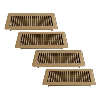 【中古】Ofegtom （オウバンゲ） フロア レジスター 4x10、4 パック フロア レジスター ベント、頑丈なスチール製歩行可能なフロア グレート、調節可能な