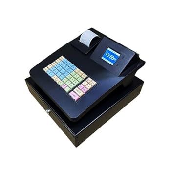 楽天AJIMURA-SHOP【中古】電子レジスター、 電子レジ、ファーストフード 麺類店 コンビニエンス 宝石店 紫色光 通貨検出器 英語 ECR レジ