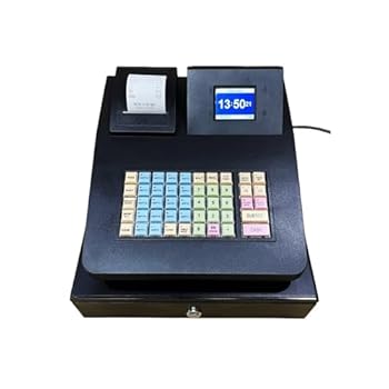 楽天AJIMURA-SHOP【中古】電子レジスター 電子レジ、ファーストフード、麺類、コンビニ、宝石店、紫色の光、通貨検出器、英語ECRレジ スーパーマーケット、ショッピングモ