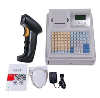 【中古】レジ 電子レジスターPOSプリンター、多機能スーパーマーケットミルクティーのみ英語をサポート 小規模事業者向け(With scanner)