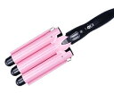 【中古】Baby Center 1号店 プロ仕様 Max210℃ セラミックコーディング 3連バレルのウェーブアイロン ヘアアイロン (2段階28mm)