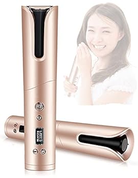 【中古】【未使用】オートカールヘアアイロン 自動カールヘアアイロン 自動巻き コードレス カール方向調節可能 140~200℃&4段階温度調節 8~18秒&タイマー設定 USB