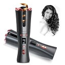 【中古】【未使用】コードレス自動ヘアアイロン、自動ヘアアイロン、LCDディスプレイ付きの充電式プロフェッショナルセラミックヘアアイロン、旅行や家庭に適してい