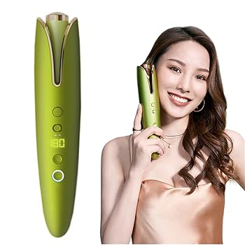 【中古】【未使用】自動ヘアアイロンコードレス自動ヘアアイロン自動ヘアワインディングヘアアイロン多機能140-200℃&4温度調整8-16秒&タイミング設定カール方向