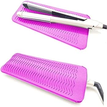 【中古】ヘアアイロン耐熱ポーチ 滑り止めマット 2way 260℃の高温も耐熱しやけど防止 旅行出張など携帯に便利 ピンク