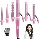 【中古】janelove ヘアアイロン 6イン1 カールアイロンセット 80℃−230℃ 16段階温度調節 30秒間急速加熱 ピンク コテ カールア...