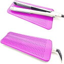 【中古】【未使用】ヘアアイロン耐熱ポーチ 滑り止めマット 2way 260℃の高温も耐熱しやけど防止 旅行出張など携帯に便利 ピンク