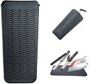 【中古】ヘアアイロン耐熱ポーチ 滑り止めマット 2way 260℃の高温も耐熱しやけど防止 旅行出張など携帯に便利 黒(4)