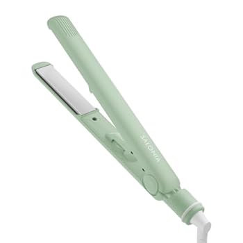 【中古】[2023年秋冬限定] SALONIA サロニア ストレート ヘアアイロン 24mm 【シンフォニーグリーン】 耐熱ポーチ付 SL-004SSG