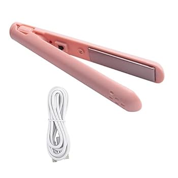 【中古】Draodiffy 2 in 1 両用ヘアカーラー、ミニヘアアイロン、トラベルヘアアイロン、ポータブルミニ USB ヘアカーラー ピンク