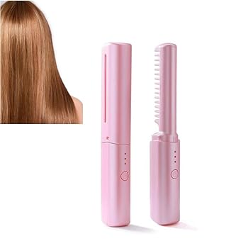 【中古】【未使用】充電式ミニヘアアイロン,ポータブルワイヤレスミニストレートコーム,2 in 1 火傷防止ストレートアイロン ブラシとカーラー USB 充電式ヘアアイロ 【中古】【未使用】充電式ミニヘアアイロン,ポータブルワイヤレスミニストレートコーム,2 in 1 火傷防止ストレートアイロン ブラシとカーラー USB 充電式ヘアアイロ