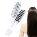 【中古】【未使用】ストレートヘアアイロンブラシ - ストレートヘアアイロンコーム,ヘアアイロン コームスムージングストレート用透明ブラシ、ヘアブラシストレート(4)