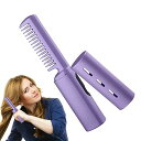 【中古】ヘアアイロン アイロン コーム,3 つのギア制御を備えたポータブル充電式ヘア ストレートナー - デート、旅行、出張、レイジーヘア矯正コームワイ