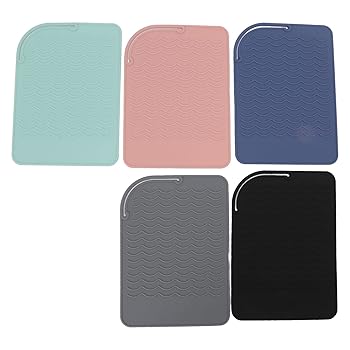 【中古】【未使用】5個入り耐熱シリコンマットポーチ、ヘアアイロン用耐熱マット、ヘアアイロン、ヘアアイロン、フラットアイロン用