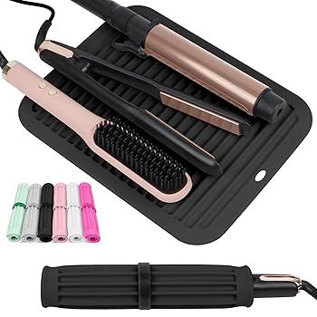 【中古】AMIJEAL 大型 シリコン耐熱マット ヘアツール、ヘアアイロン、フラットアイロン、ストレートヘアアイロン、ポータブルホットツールパッドカバー(4)