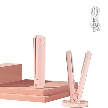【中古】【未使用】ヘア アイロン コードレス ストレート usb充電式 持ち運び便利 ミニ ヘアアイロン ストレート カール 男女兼用 家庭/旅行/出張/通勤用