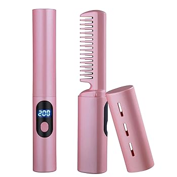 【中古】矯正ブラシ、ストレートヘアアイロンブラシ、2 in 1 ポータブル電気コームストレートアイロン肥厚抗縮れブラシヘアストレートナー USB 充電コードレスストレートアイロンブラシあらゆる種類の髪に対応【メーカー名】【メーカー型番】【ブ...
