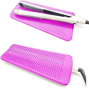 【中古】【未使用】BEROZA ヘアアイロン耐熱ポーチ 滑り止めマット 2way 260℃の高温も耐熱しやけど防止 旅行出張など携帯に便利 ピンク