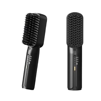 【中古】ストレートブラシ ヘアアイロン ヒートブラシ 【2023年新型】 150℃~230℃ 階温度調整 USB充電式ポータブルコードレスミニヘア 両方に使用でき