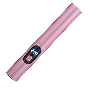 【中古】【未使用】GUOOL USB ヘアアイロン ブラシ ヘアスタイリング 火傷防止 USB 充電 女の子用, ピンク