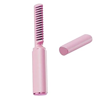 【中古】【未使用】Bhuun コードレスヘアアイロン ヘアスタイリング 3段階温度トラベルカーラースタイリスト ミニストレートアイロン 旅行用, ピンク