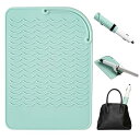 【中古】【未使用】シリコン製 ヘアアイロンマット&カバー パステル4色 ミニ 耐熱温度300℃ 22x15.8cm 65g 耐熱 ヘアアイロンマット ヘアアイロ...
