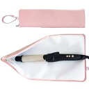 【中古】【未使用】ヘアアイロンポーチ 耐熱 ヘアアイロンケース ホワイトグレー シェルピンク サックスブルー ヘアアイロン 収納 吊り下げ 引っ掛け 熱いままO...