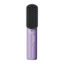 【中古】【未使用】USBヘアアイロンブラシ 3段階温度充電式 女の子用 バイオレット, 紫, 185x40x43mm(4)