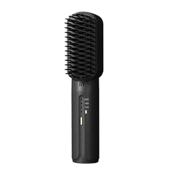 【中古】【未使用】USBヘアアイロンブラシ 3段階温度充電式 女の子用 ブラック, 黒, 185x40x43mm 【中古】【未使用】USBヘアアイロンブラシ 3段階温度充電式 女の子用 ブラック, 黒, 185x40x43mm