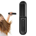 【中古】ポータブルヘアアイロン、コードレスヘアアイロンブラシ | ミニ コードレス イオン ホット ストレート ブラシ | 火傷防止、5段階温度設定、ホー