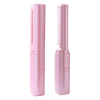 【中古】【未使用】充電式毛髪矯正ブラシ マイナス イオン アイロン 加熱ブラシ コードレス充電式アイロン 毛髪矯正ブラシ アイロン 毛髪矯正櫛 3 段階温度調節 USB