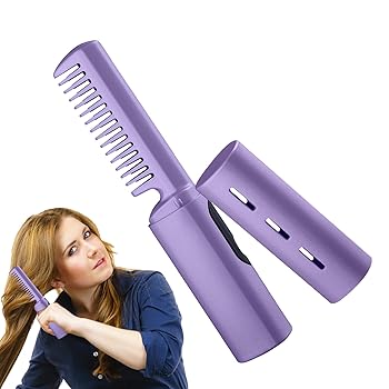 【中古】ヘアアイロン アイロン コーム,3 つのギア制御を備えたポータブル充電式ヘア ストレートナー - デート、旅行、出張、レイジーヘア矯正コームワイ