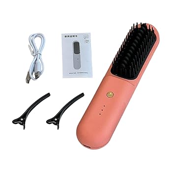 【中古】旅行用矯正ブラシ、女性用矯正ブラシ,矯正ブラシ ポータブル 軽量 - ヘアアイロンスタイリングコーム 温度調節可能な熱風ヘアブラシ 女性用 母親 【中古】旅行用矯正ブラシ、女性用矯正ブラシ,矯正ブラシ ポータブル 軽量 - ヘアアイロンスタイリングコーム 温度調節可能な熱風ヘアブラシ 女性用 母親