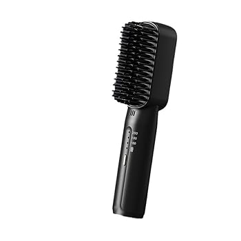 【中古】ストレートブラシ ヘアアイロン 【2024年新型】ヒートブラシ 150〜230℃温度調整 静電気防止 9600mAh 大容量 USB充電式 縮毛矯正コーム コードレ