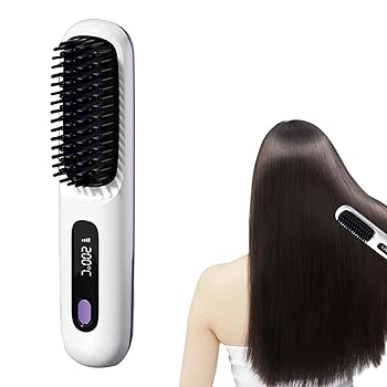 【中古】【未使用】ストレートニング Mb - ヘアアイロン コーム, ヘアアイロンブラシLCD ディスプレイコードレス電気ホットコーム | 3 つの加熱設定、USB 充電付き, 【中古】【未使用】ストレートニング Mb - ヘアアイロン コーム, ヘアアイロンブラシLCD ディスプレイコードレス電気ホットコーム | 3 つの加熱設定、USB 充電付き,
