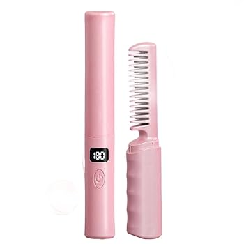 【中古】【未使用】コードレスヘアアイロン 急速予熱 USB充電式ヘアアイロン コードレス 梳子 いつシェイプアップできるワイヤレス・ポータブル インテリジェント温