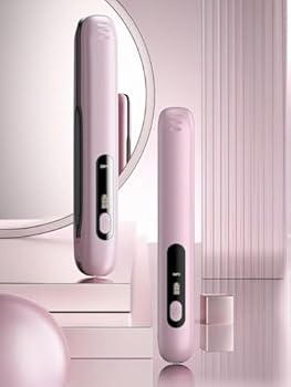【中古】ストレートヘアアイロン プロ用ヘアストレートナー チタン製フラットアイロン ワイヤレスUSB充電式 トラベルヘアストレートナー サロンで使用可