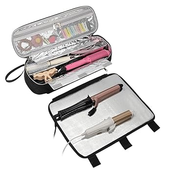 【中古】Ofegtom （オウバンゲ） ヘアツールトラベルバッグ ヘアスタイリングツールオーガナイザー 収納バッグ フラットアイロン ストレートアイロン カ